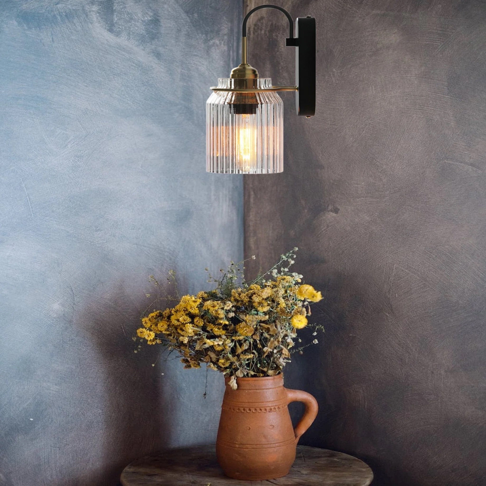Nordic Columnar Glass Mirror Front Wall Lamp M28
