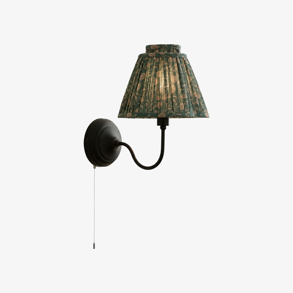 Solmire Contemporary Wall Light - Tailored Fabric Metal Wall Fixture for Bedroom and Hallway T2215