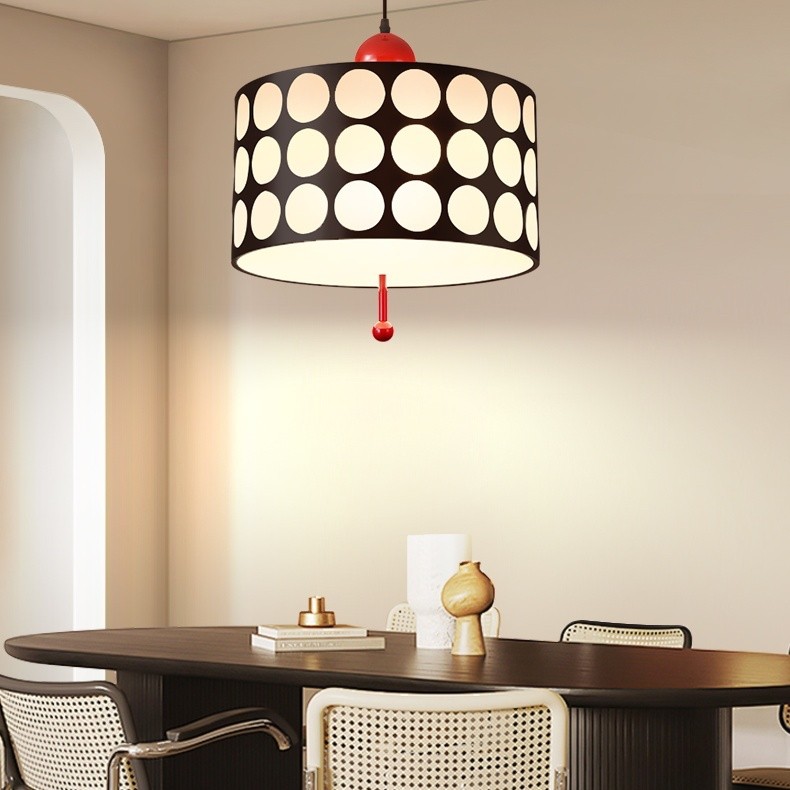 Polka Dot Lattice Pendant Lamp - French Vintage Light for Dining M165