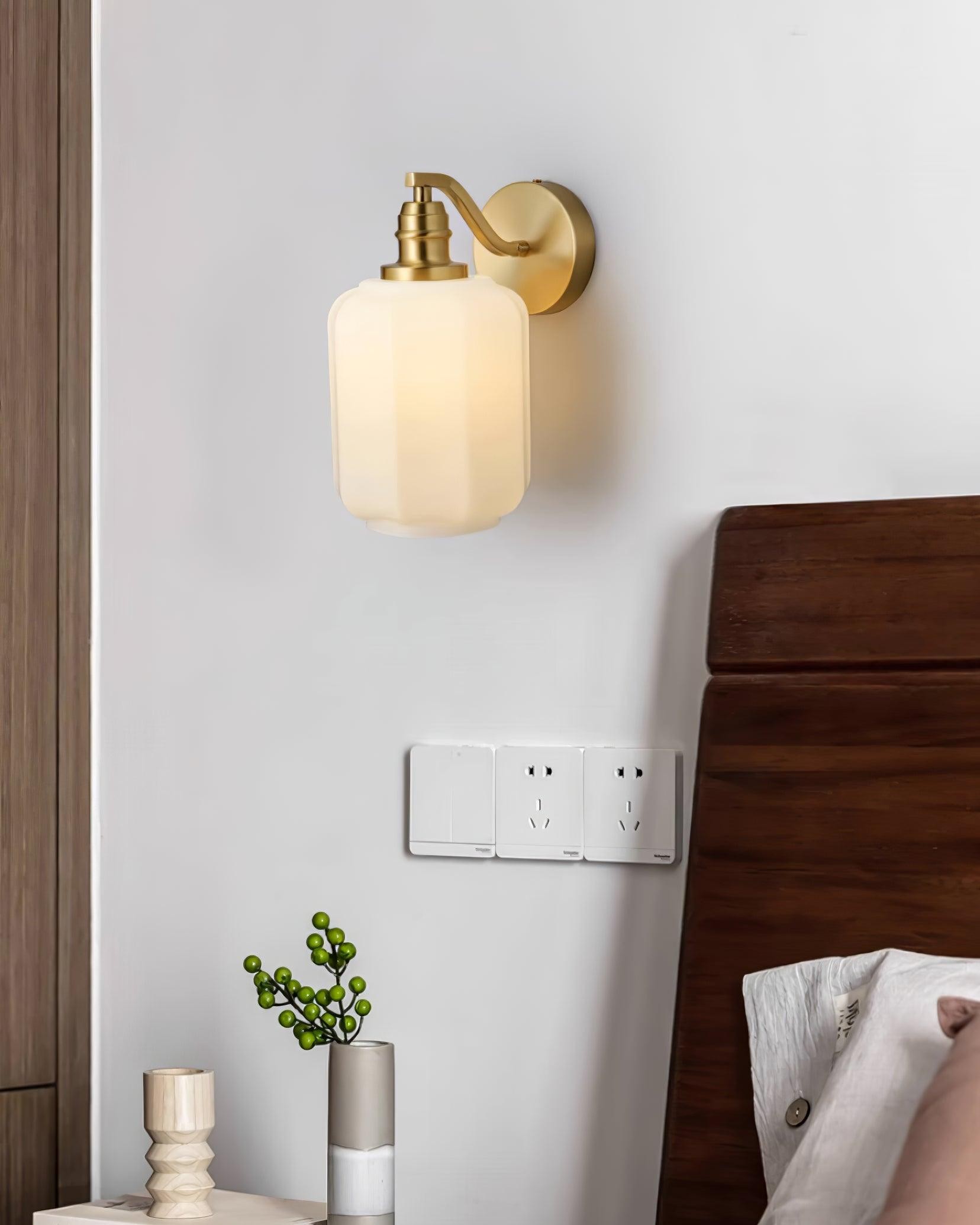 Retro Brass and Glass Wall Lamp M151