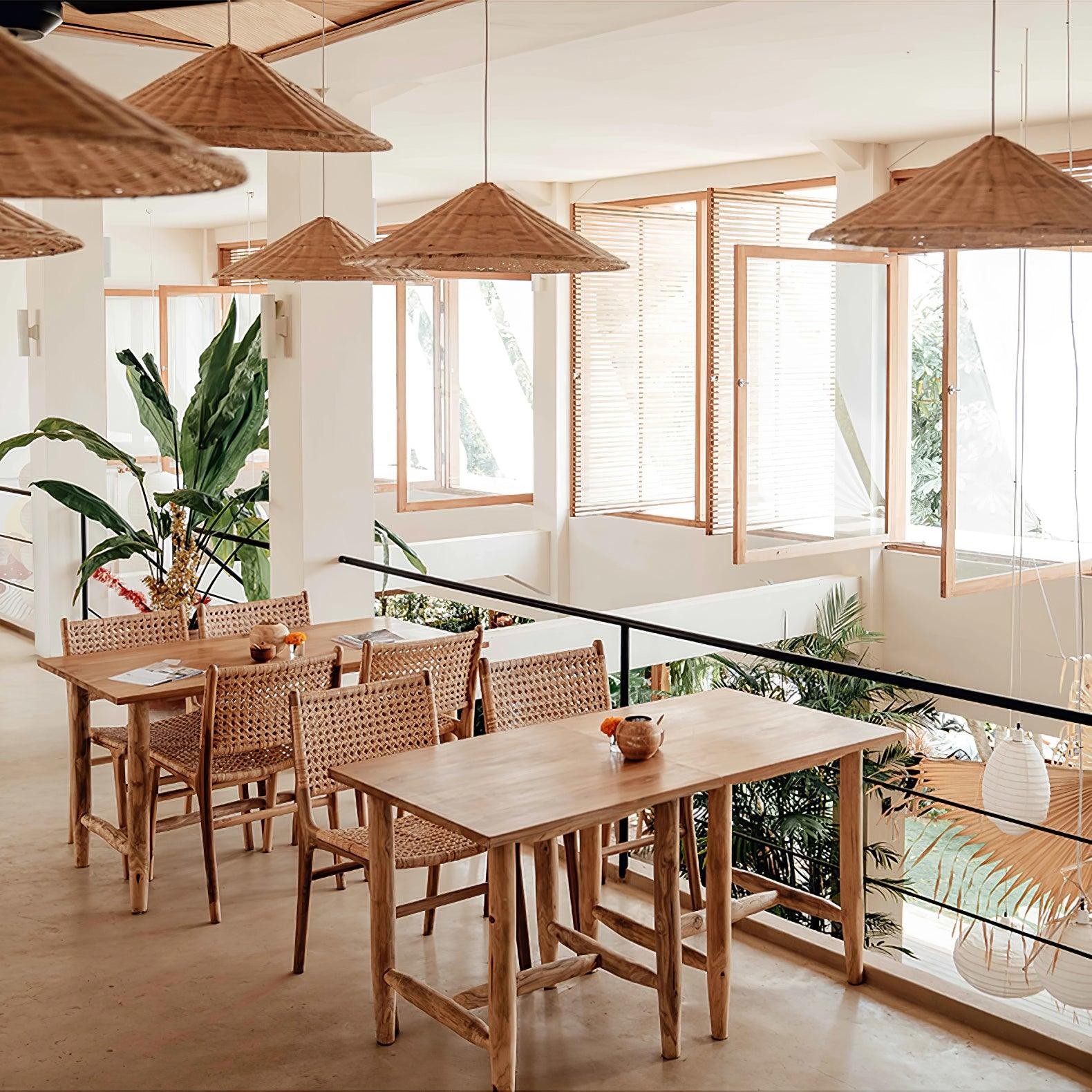 Rattan Hat Pendant Light Suitable For Living Room M513