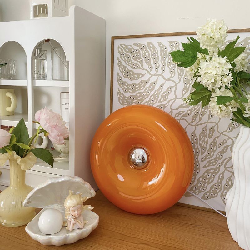 Glass Donut Table Wall Lamp - Bauhaus Style Accent Light Fixture S77