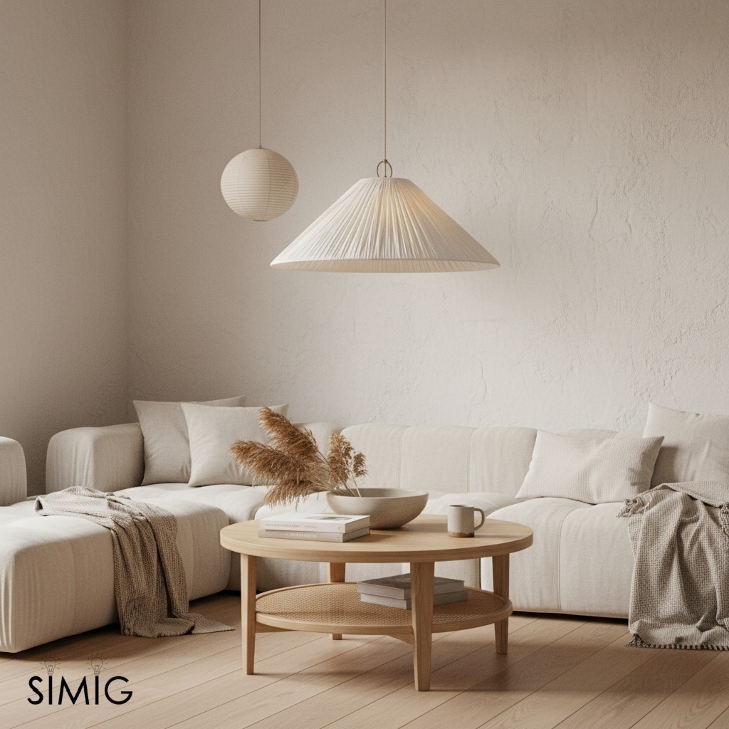 Lindi Luminella Oversized Scalloped Pendant Light in Bronze & Linen for Living Room T445