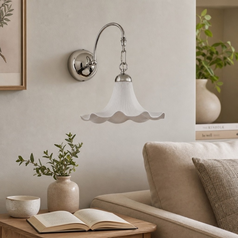 Cazelle French Style Floral Wall Lamp - Artistic Retro Sconce for Background Lighting T2257