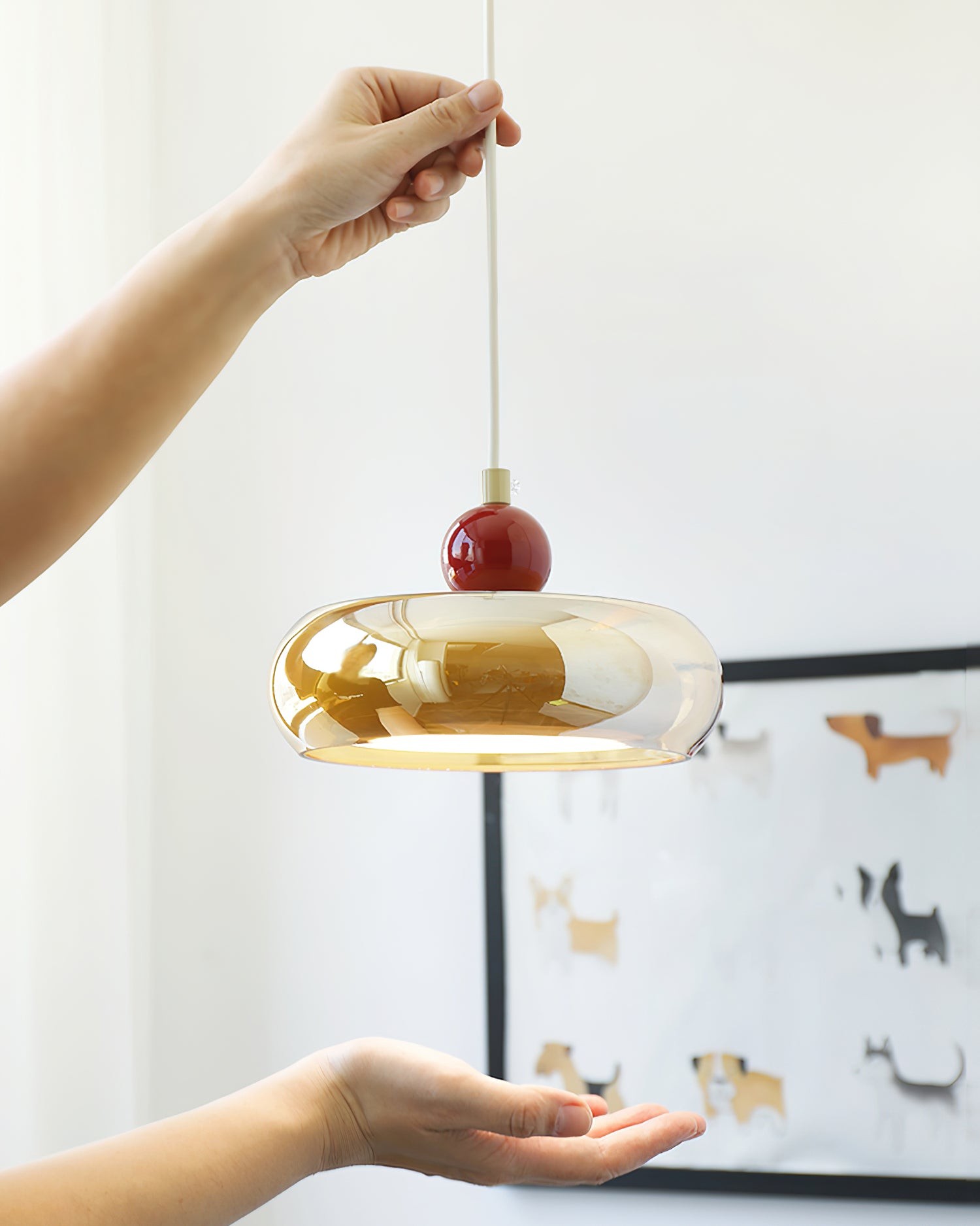 Cherry Shape Glass Pendant Lamp M104