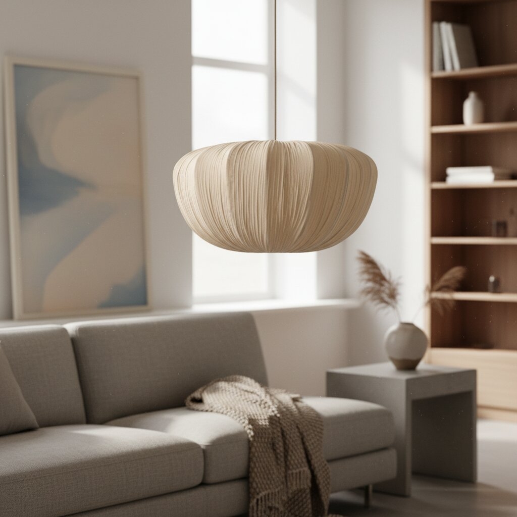 Linbron Soft Linen Shade Pendant - Elegant Light for Living T477
