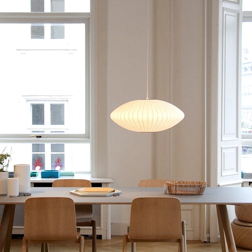 Saucer Bubble Pendant Lamp - Elegant Silk Design for Modern Interiors