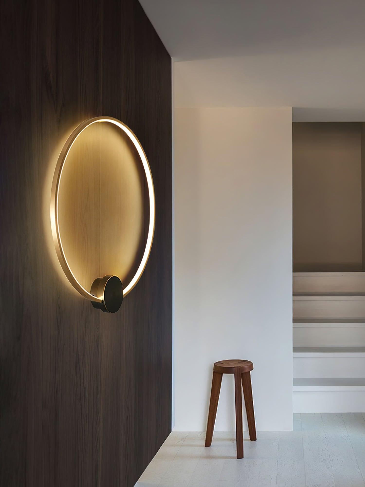 Minimalist Creative Simple Brass Round LED Wall Light M323