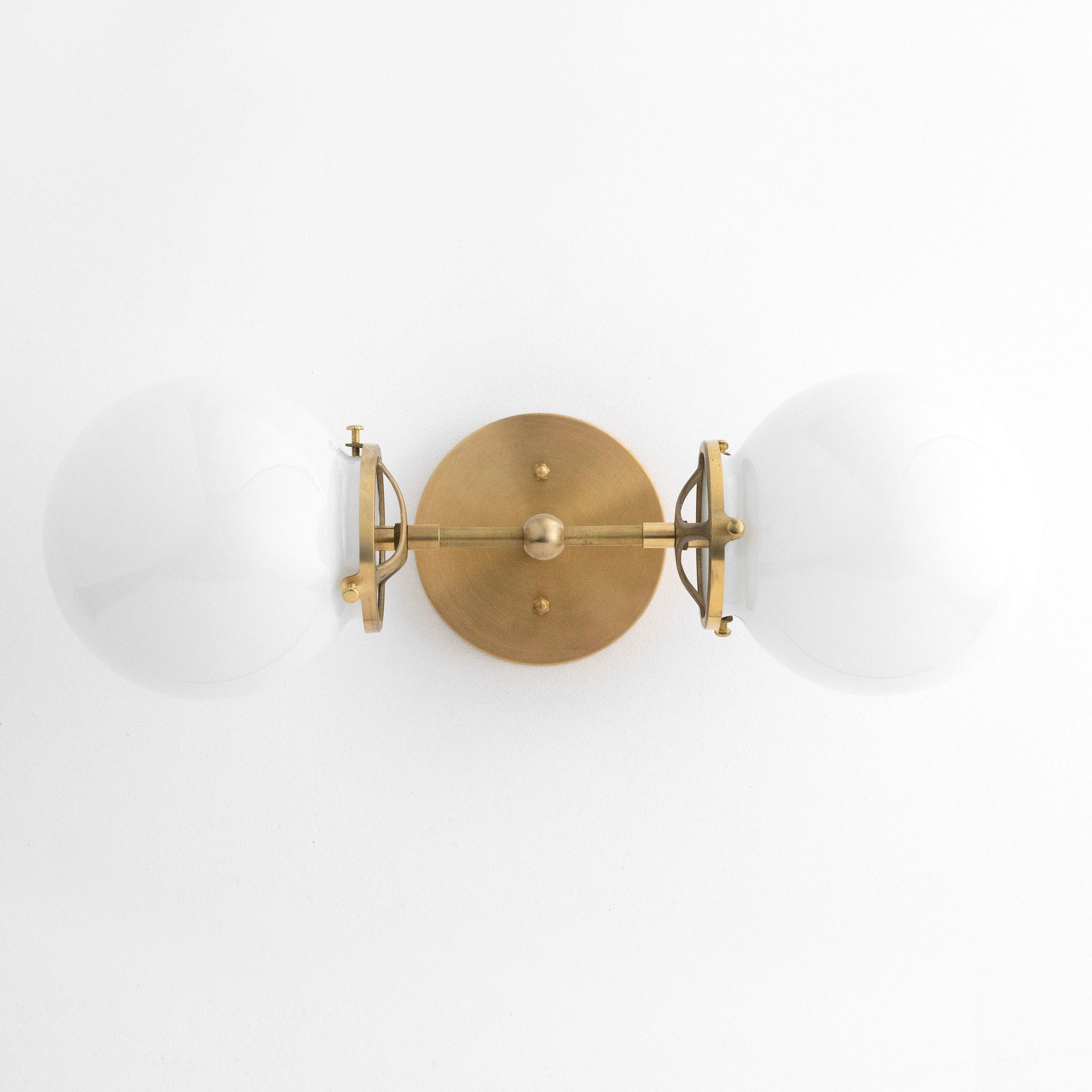 Lumio Globe Art Deco Vanity Light -  Opal Globe Bathroom Sconce T320
