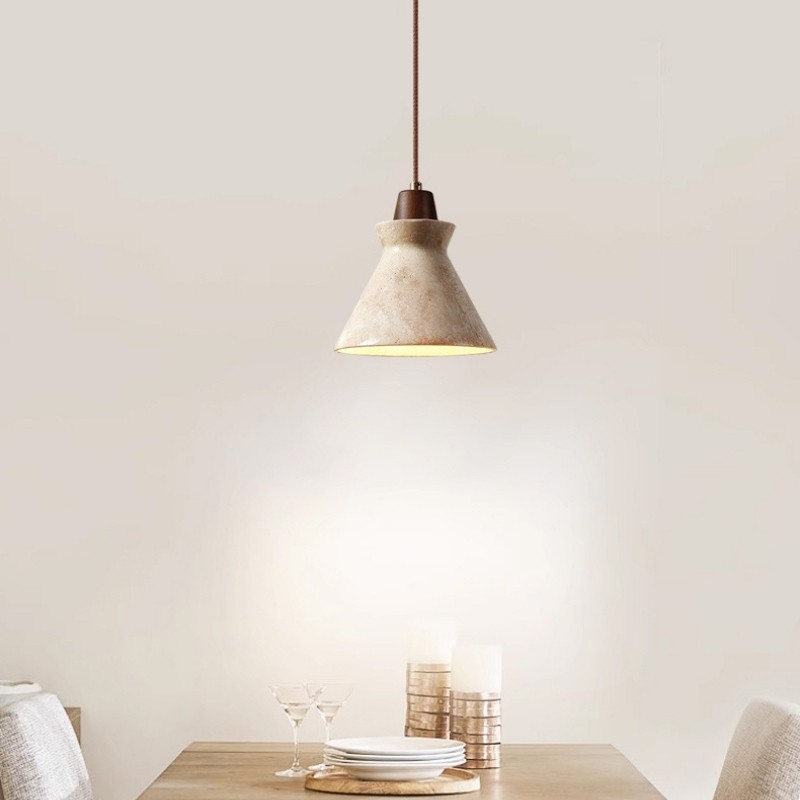 Creative Travertine Stone Pendant Lamp for Modern Living Rooms S283