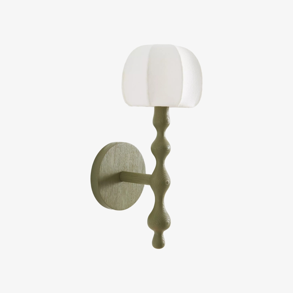 Savara Modern Curved Base Wall Light - Soft Diffused Fabric Shade for Hallways and Living Rooms T723