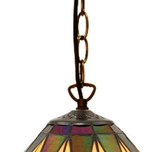 TF Dark Star Tiffany Pendant - Stained Glass Geometric Design Ceiling Light for Living Rooms T868