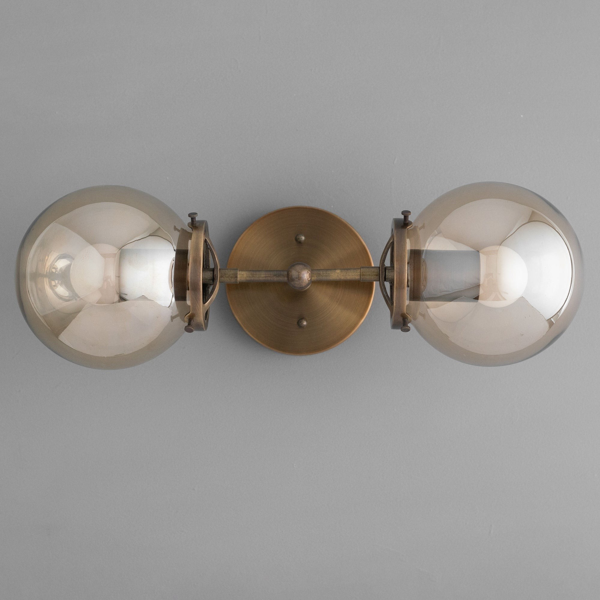 Lumio Globe Double Globe Vanity Wall Light - Rustic Farmhouse Bathroom Wall Fixture T336