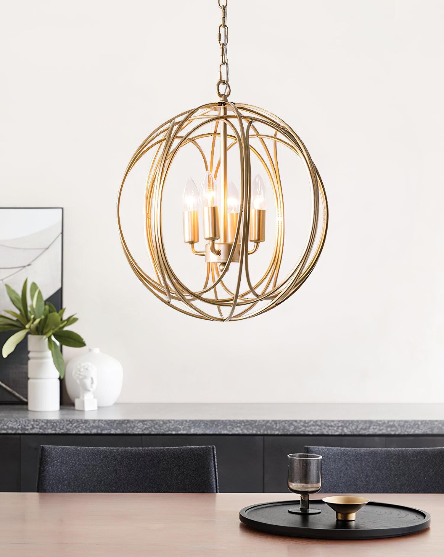 Hollow Metal Line Retro Pendant Light M526