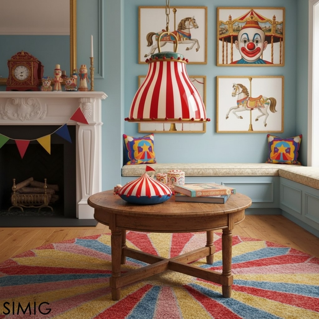 Festilo Circus Striped Glass Pendant for Dining & Living Spaces M66