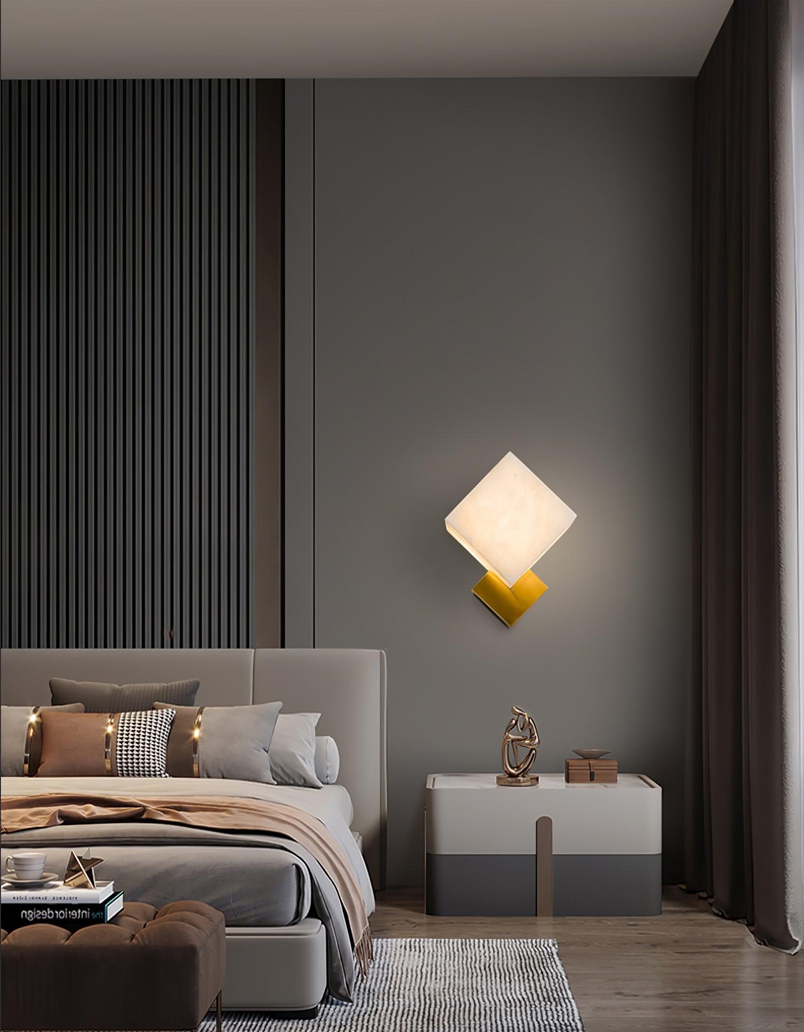 Block Alabaster Wall Sconce T1611