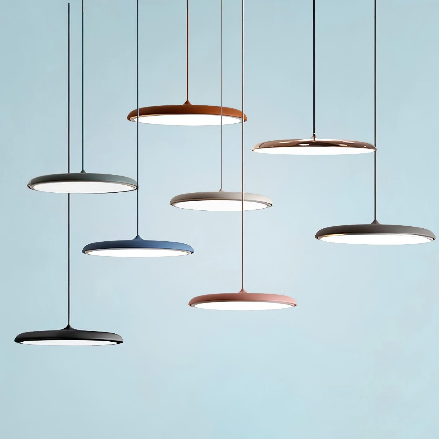 Modern Metal Saucer Pendant Light – Slim Design with LED Lighting M45