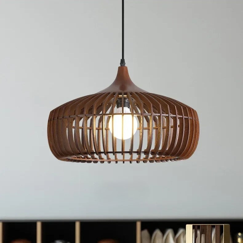 The Halo of Zen Japandi Wood Pendant Light T2061
