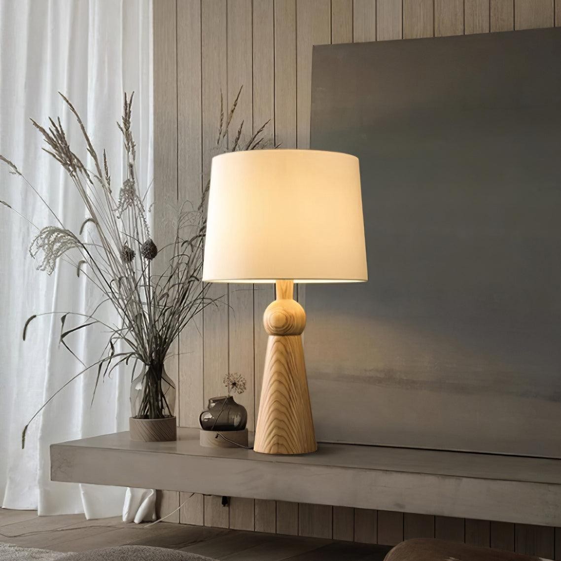 Nordic Retro Solid Wood Fabric Table Lamp M572