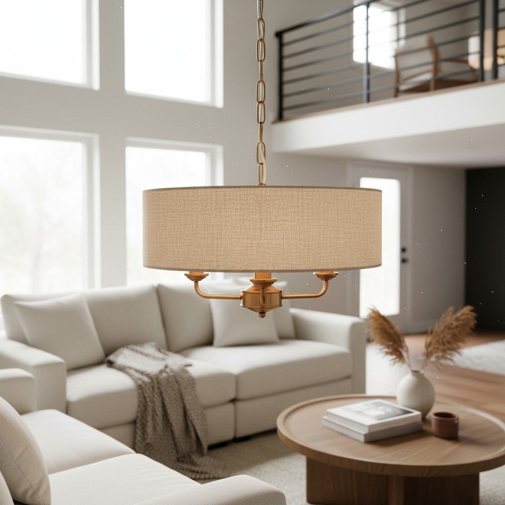 Tela Pendant - Elegant Linen Shades and Classic Dining Room Lighting T667