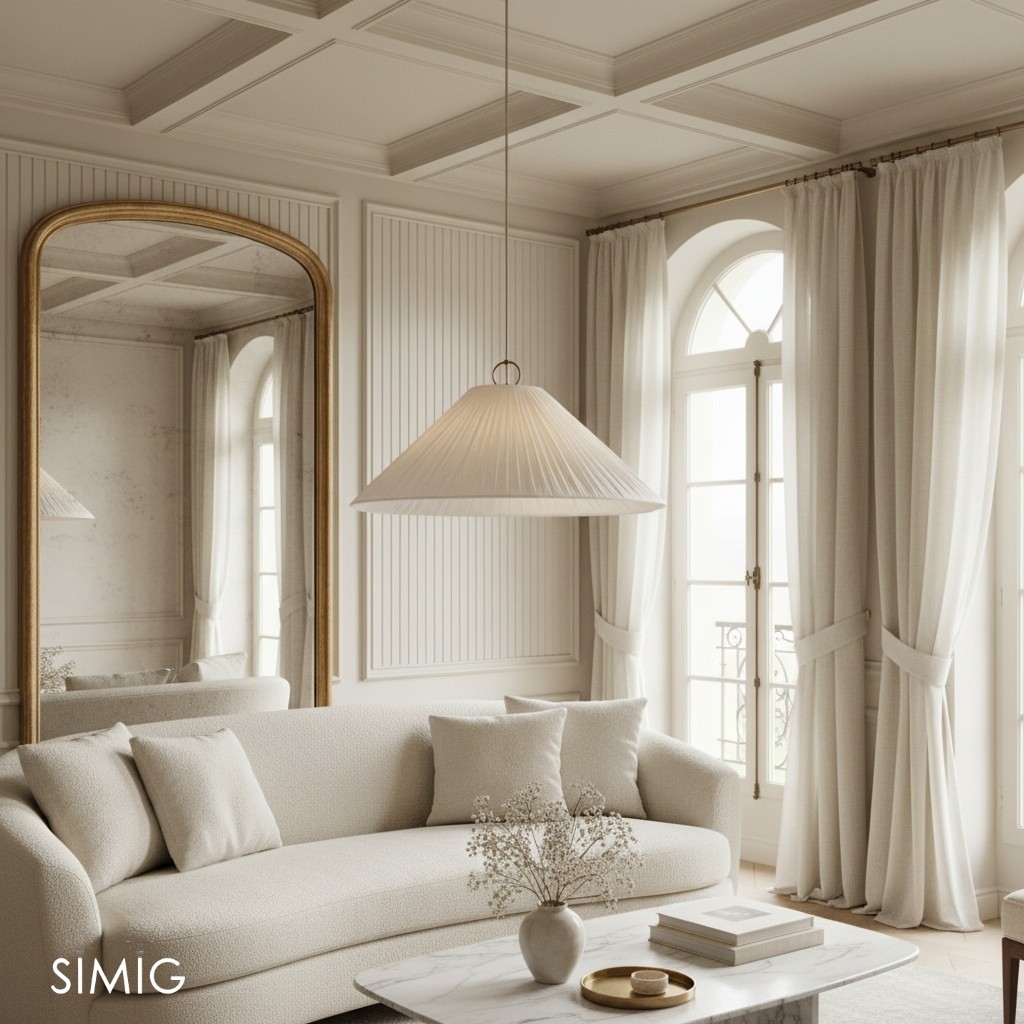 Lindi Luminella Oversized Scalloped Pendant Light in Bronze & Linen for Living Room T445