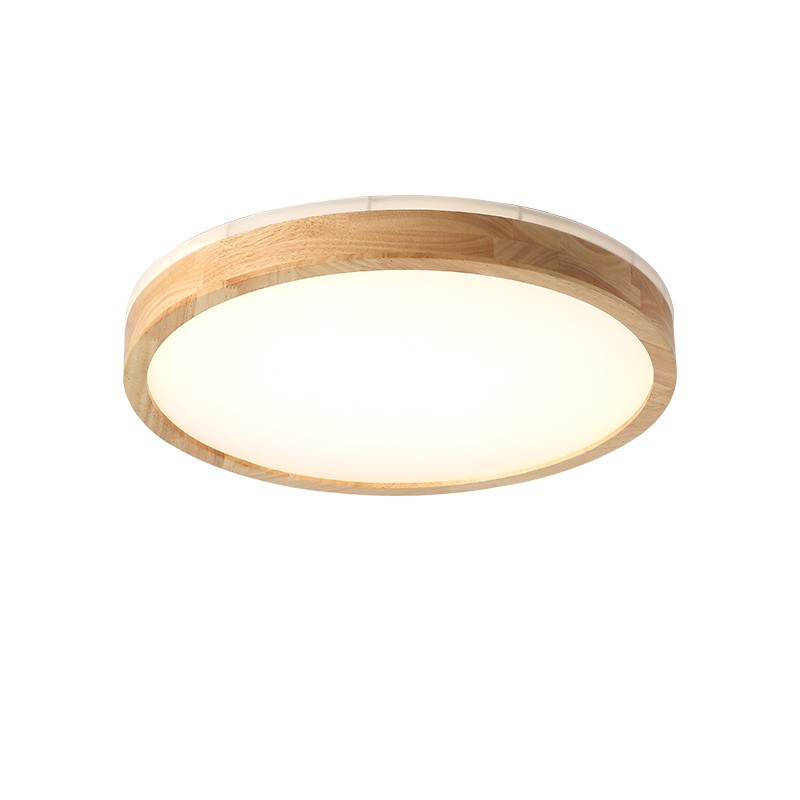 Circle Wooden LED Ceiling Light-Double Light Source