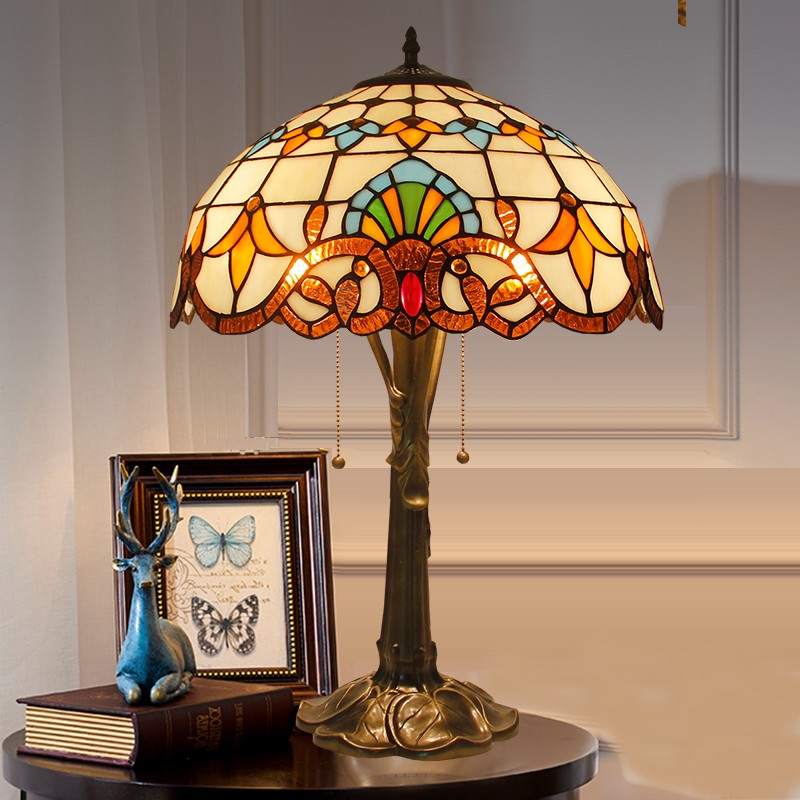 Painted Glass Table Light