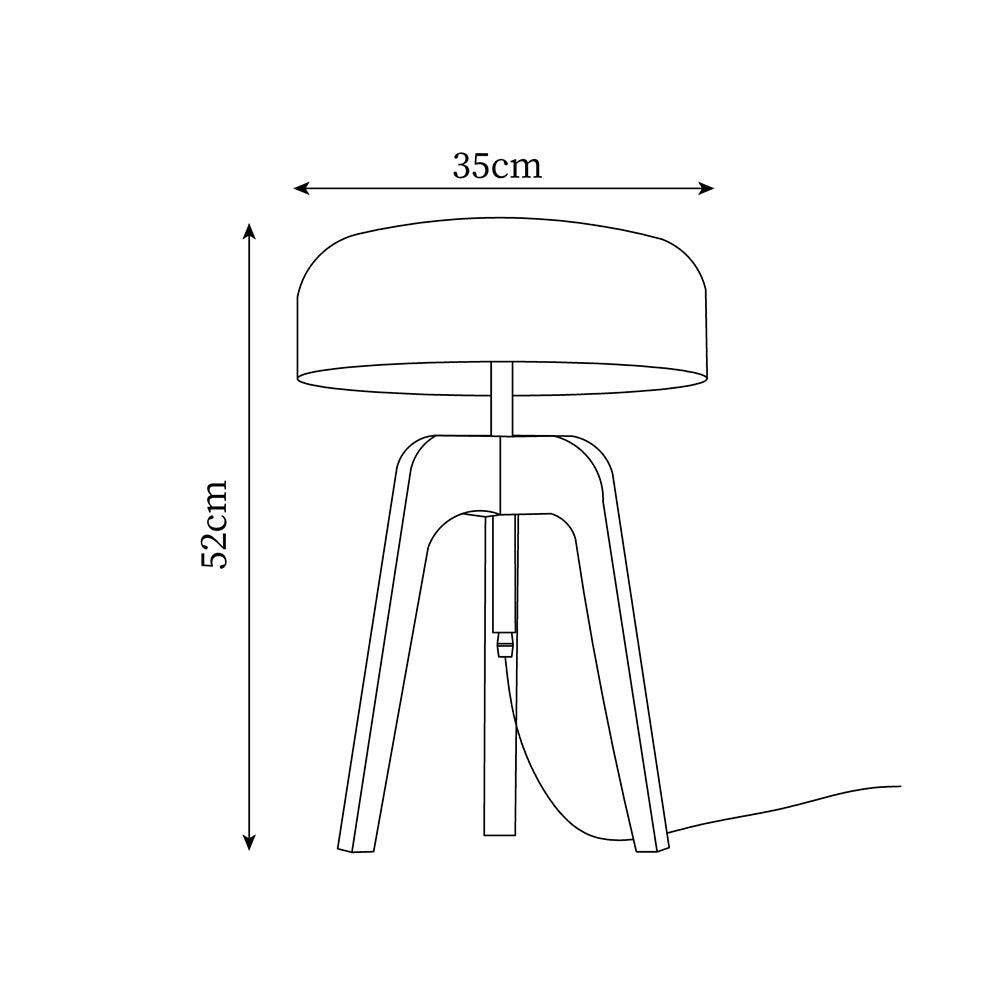 Minimalist Wood Tripod Table Lamp M218