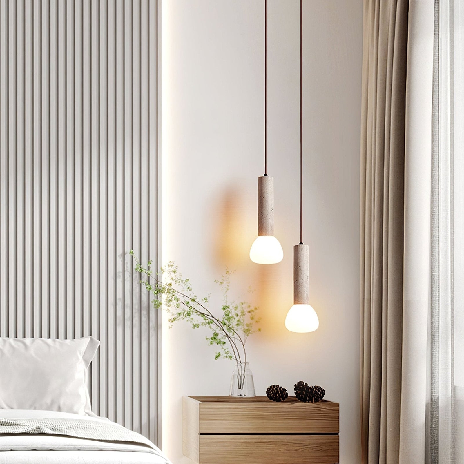 Elegant Travertine Cream Style Pendant Light T2144