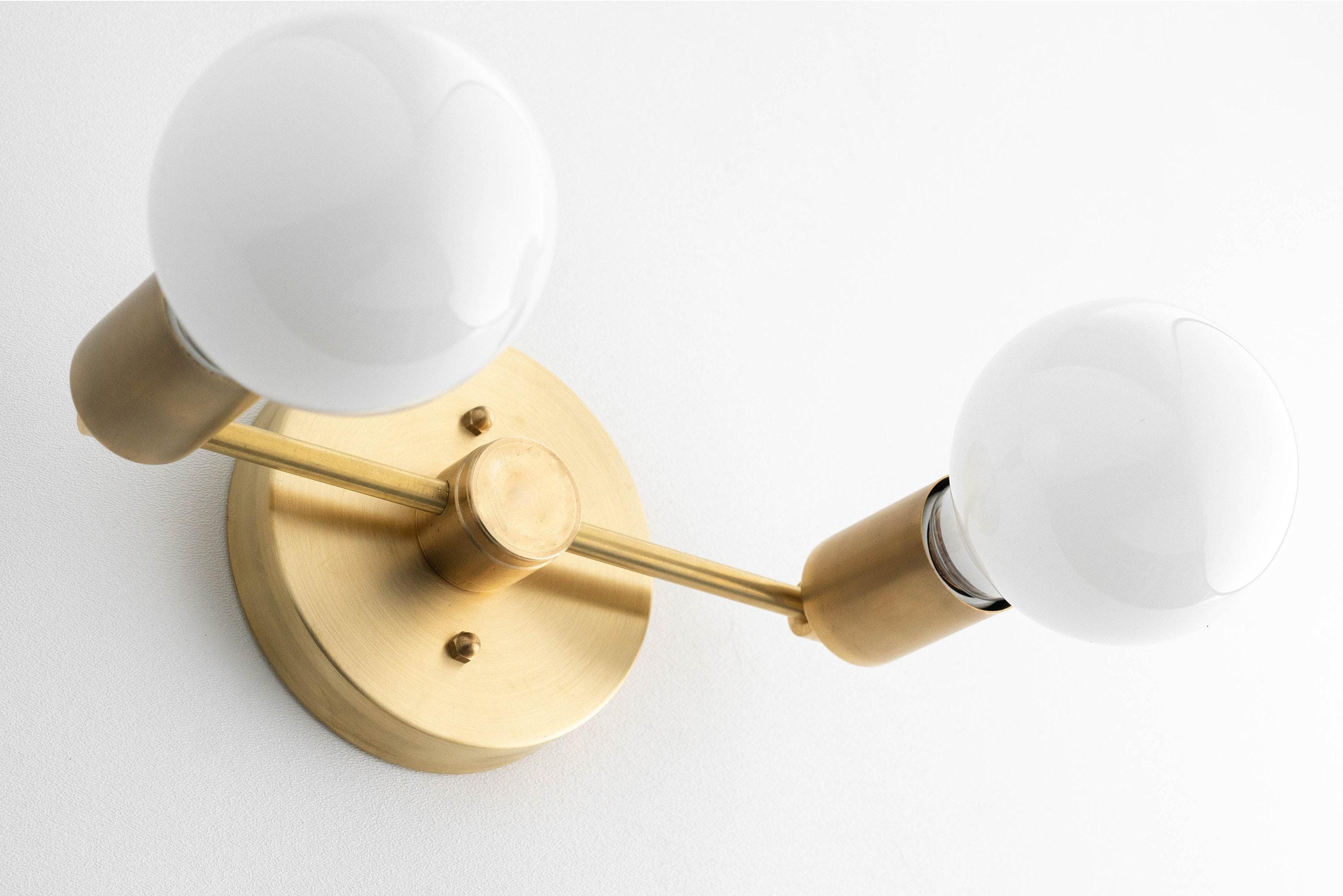 Glorica Glass Vanity Light - Modern Brass Wall Sconce for Bathroom Style T318