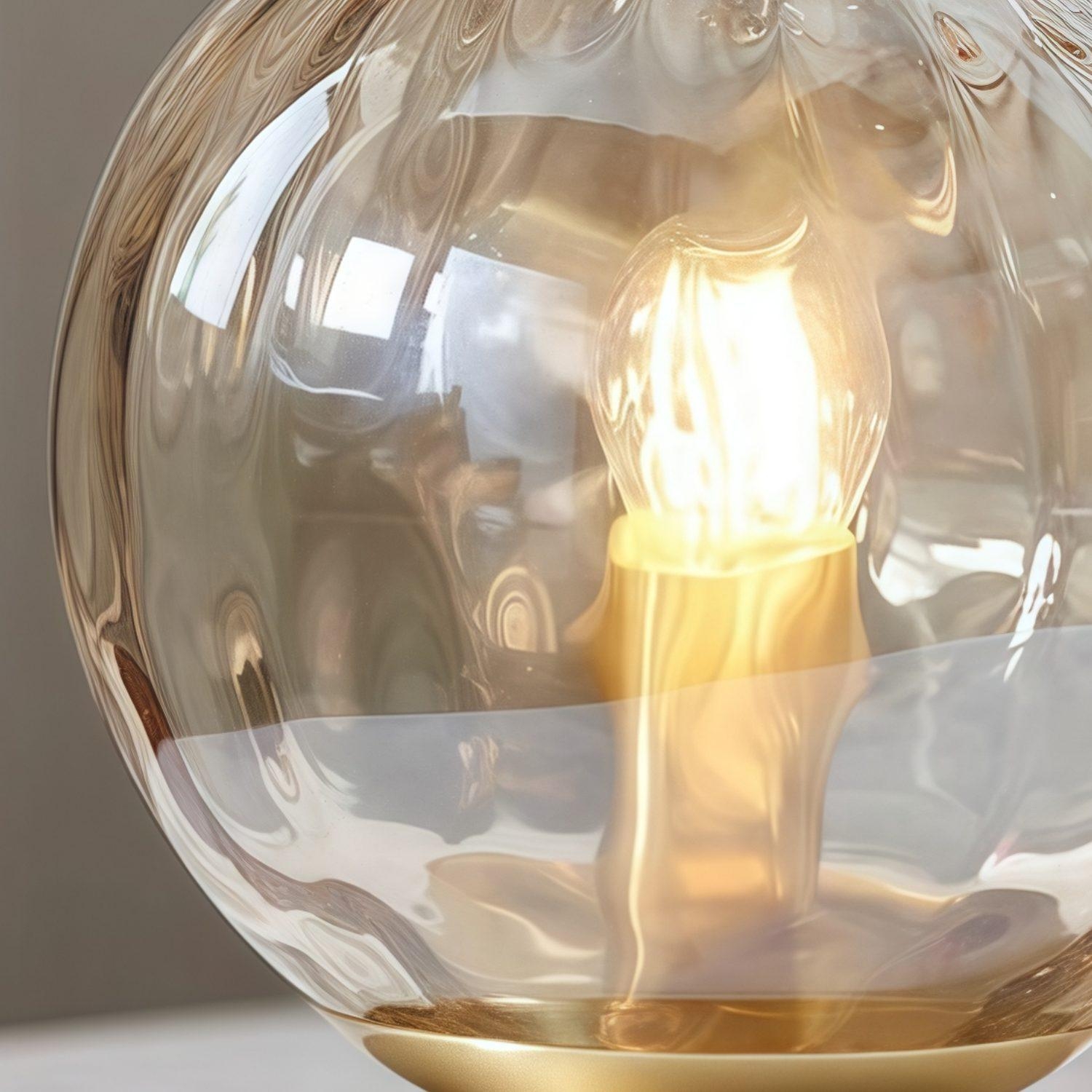 Tracian Modern Dimple Globe Table Lamp - Brass Ambient Decorative Lamp for Bedroom or Lounge T1049