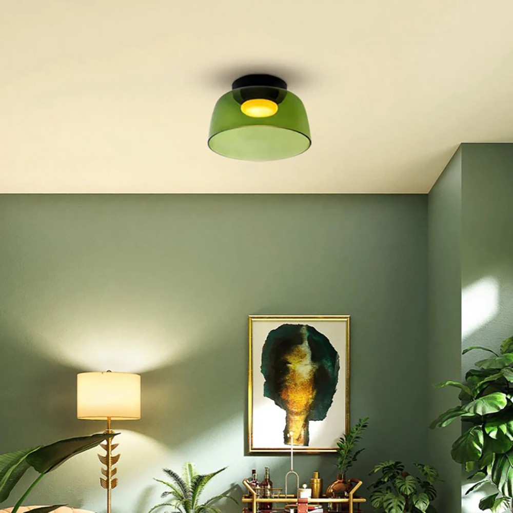 Nordic Morandi Glass Bowl Shaped Ceiling Lamp S184