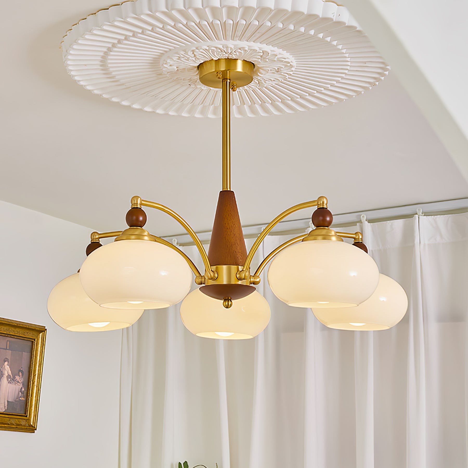 Vintage Multihead Persimmon Chandelier M325