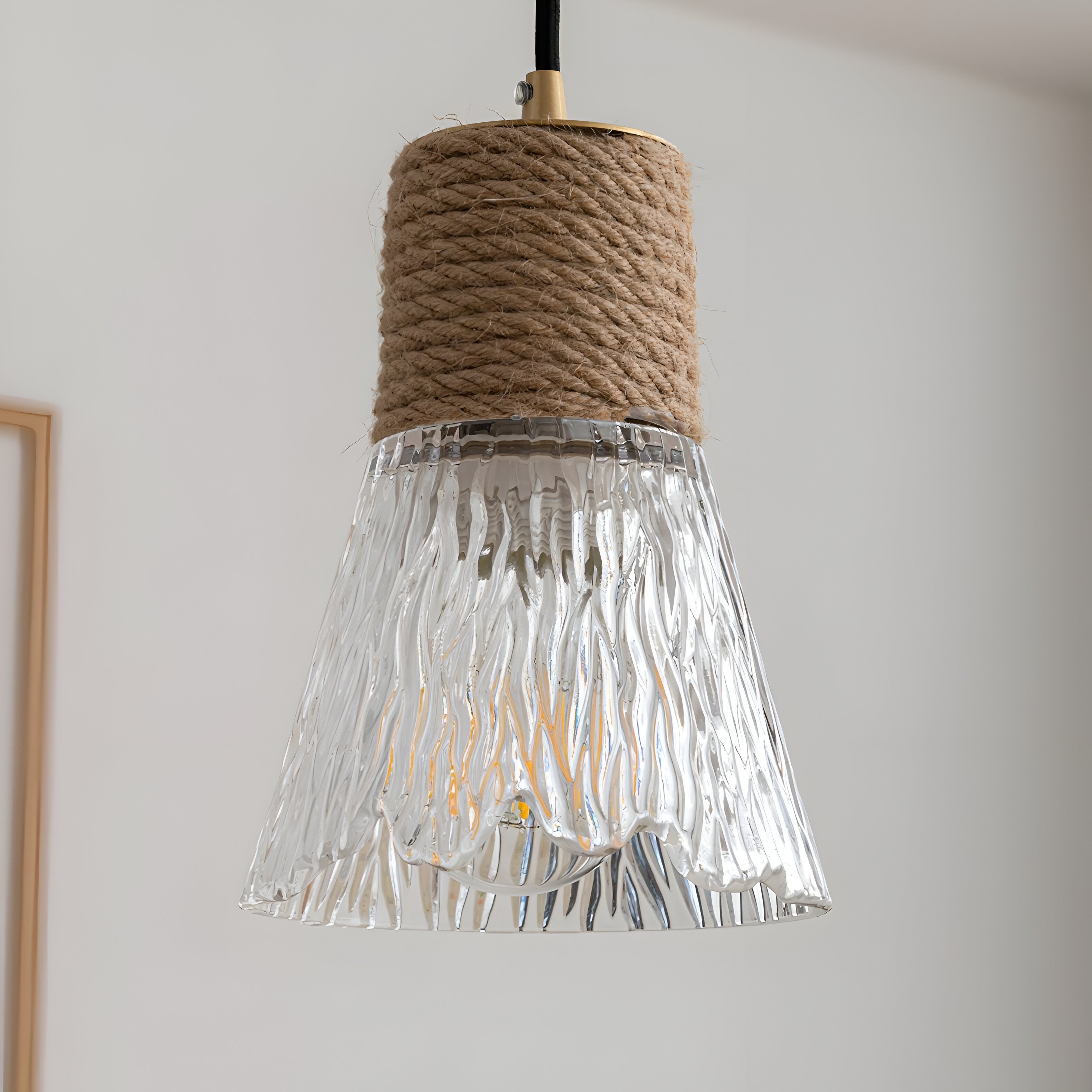 Nordic Hemp Rope Glass Pendant Light T2162