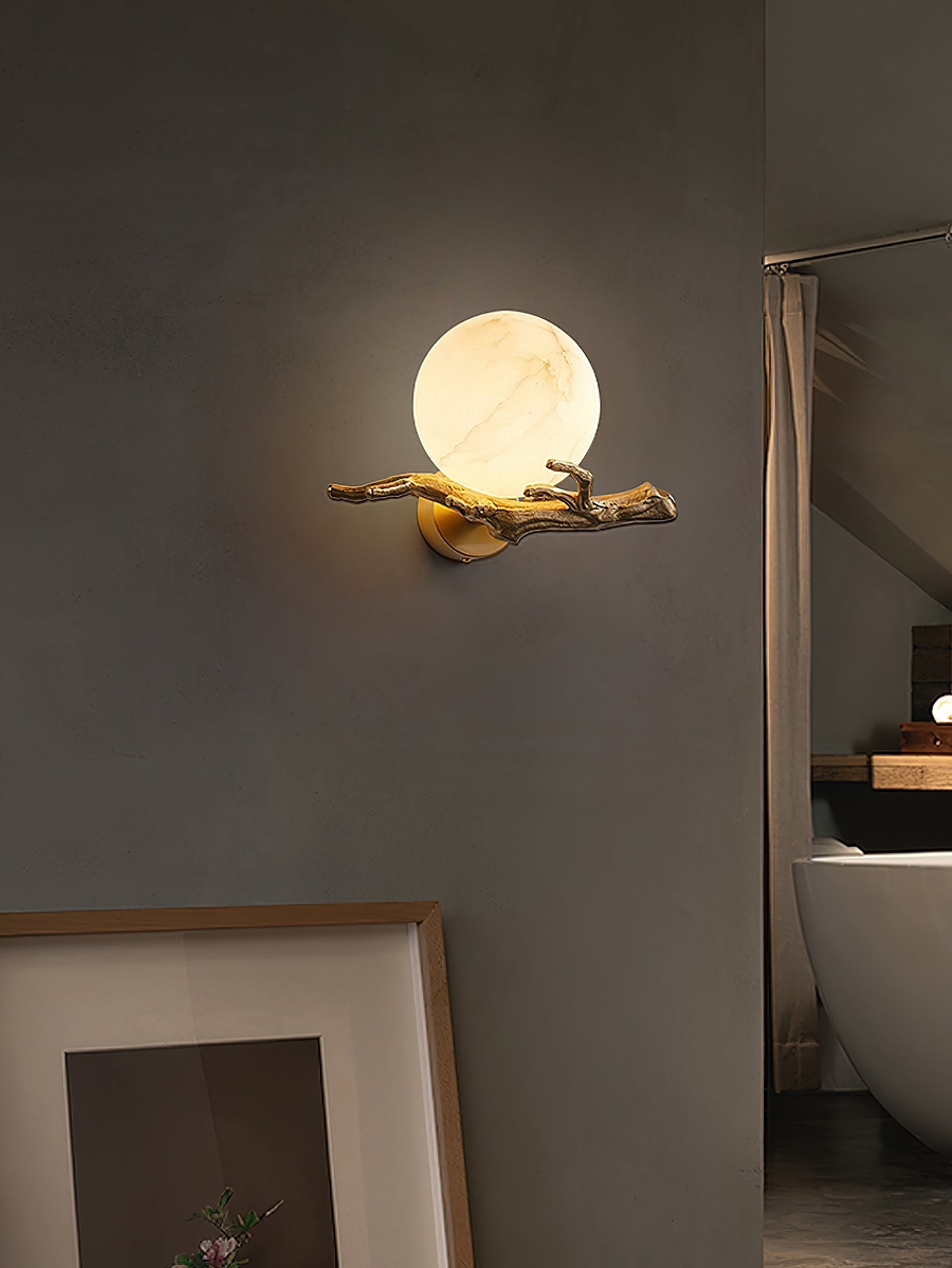 Retro Twigs Alabaster Wall Lamp T1659