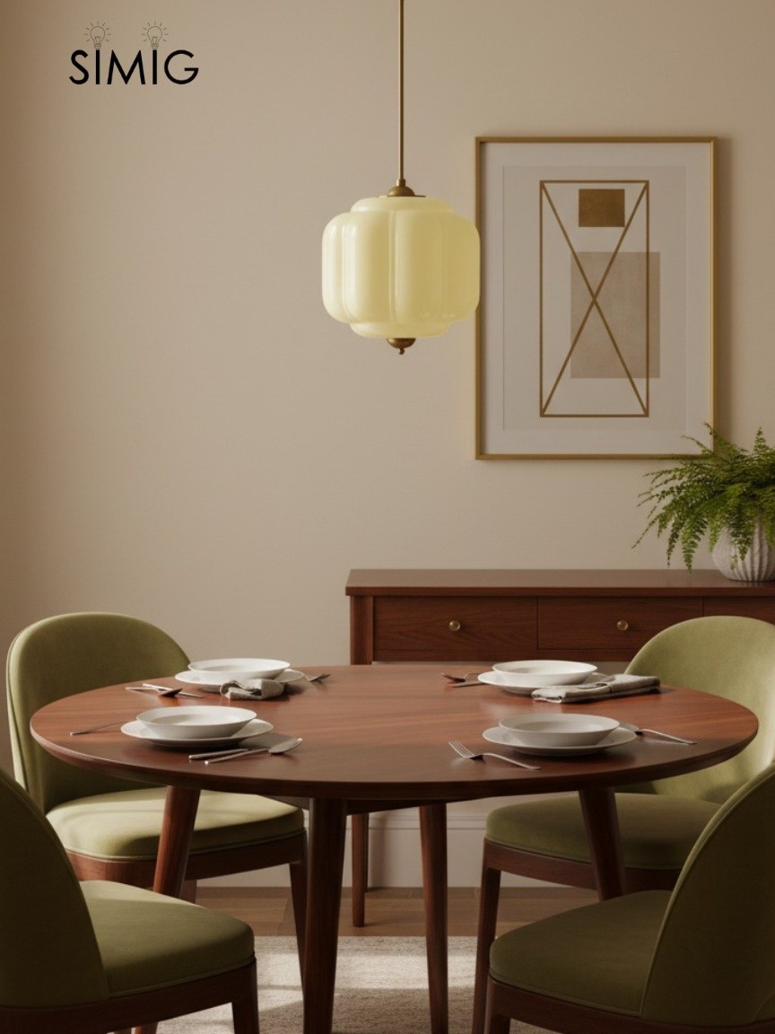 Eloise Vintage Milk Glass Pendant Light - Chic Retro Lighting for Dining Rooms S215