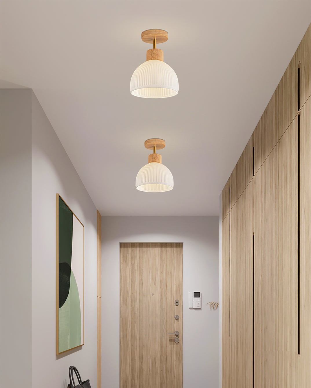 Nordic Wood Style LED Ceiling Lamp M76