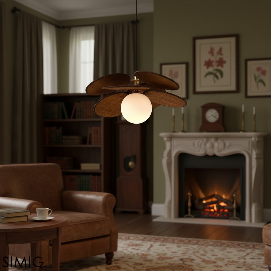 Orrise Layered Petal Pendant Light - Modern Metal and Fabric for Bedroom T521