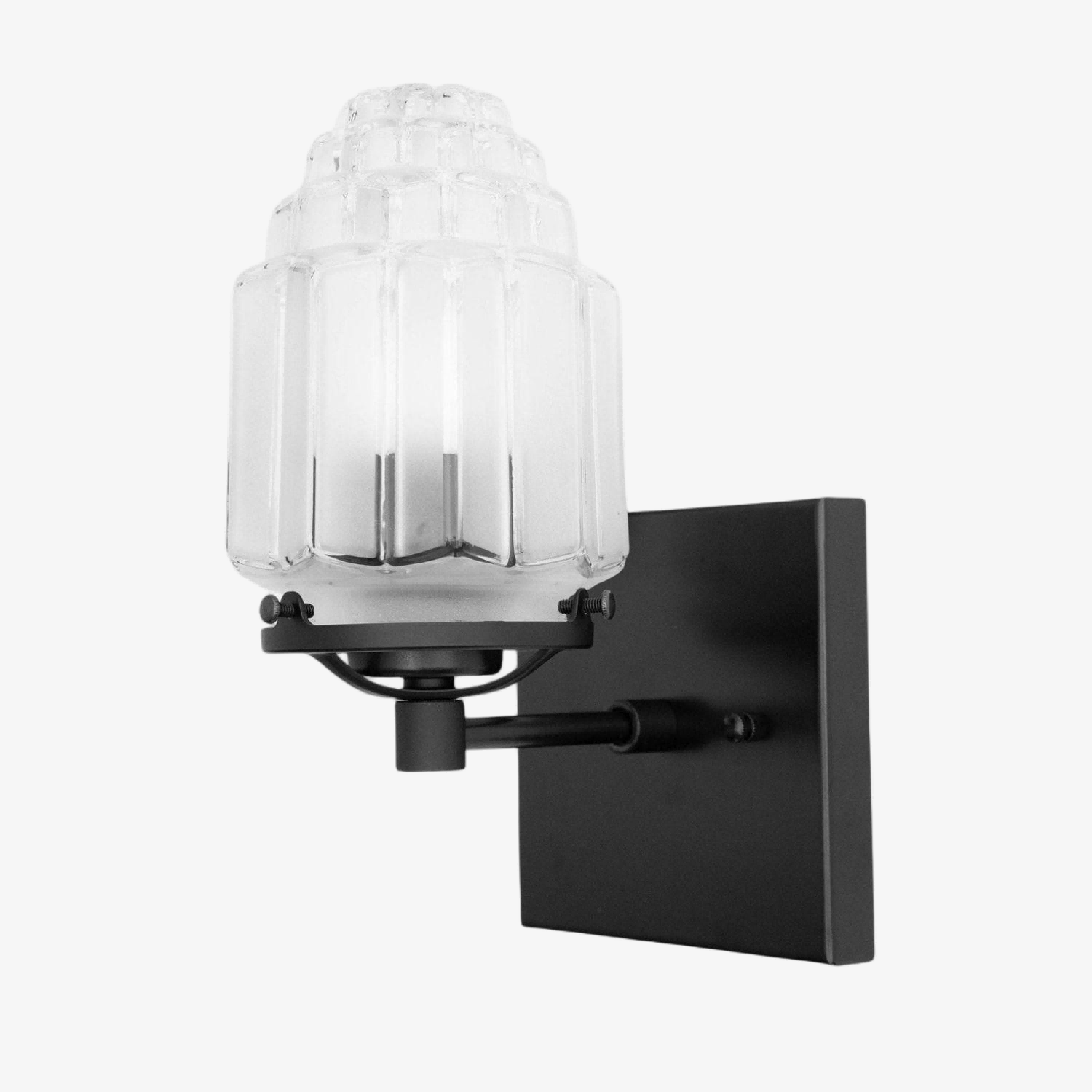 Tierlux Glass Art Deco Wall Sconce - Glass Frosted Globes with Skyscraper Globe T294