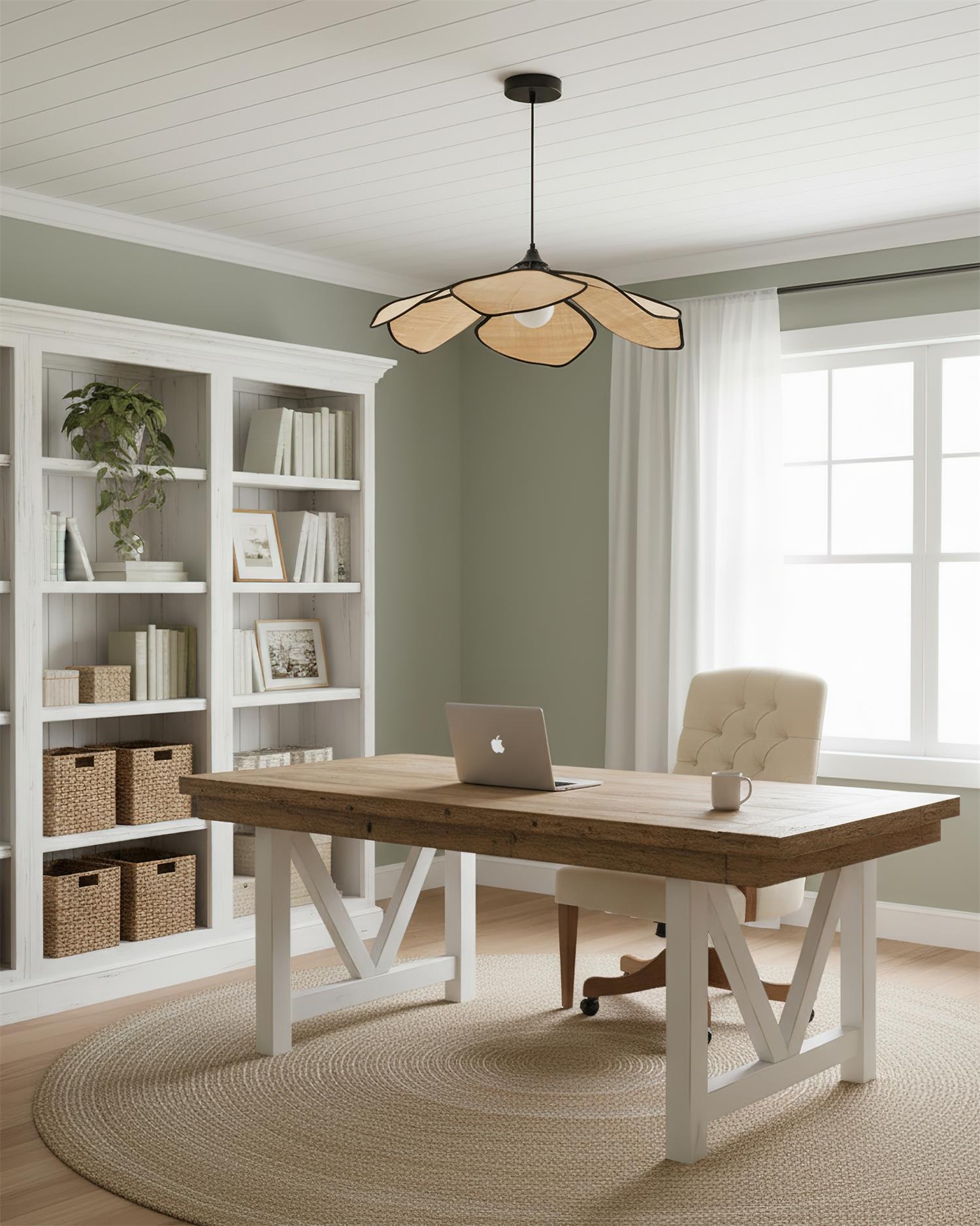 Raffia Petal Pendant Lamp T1475