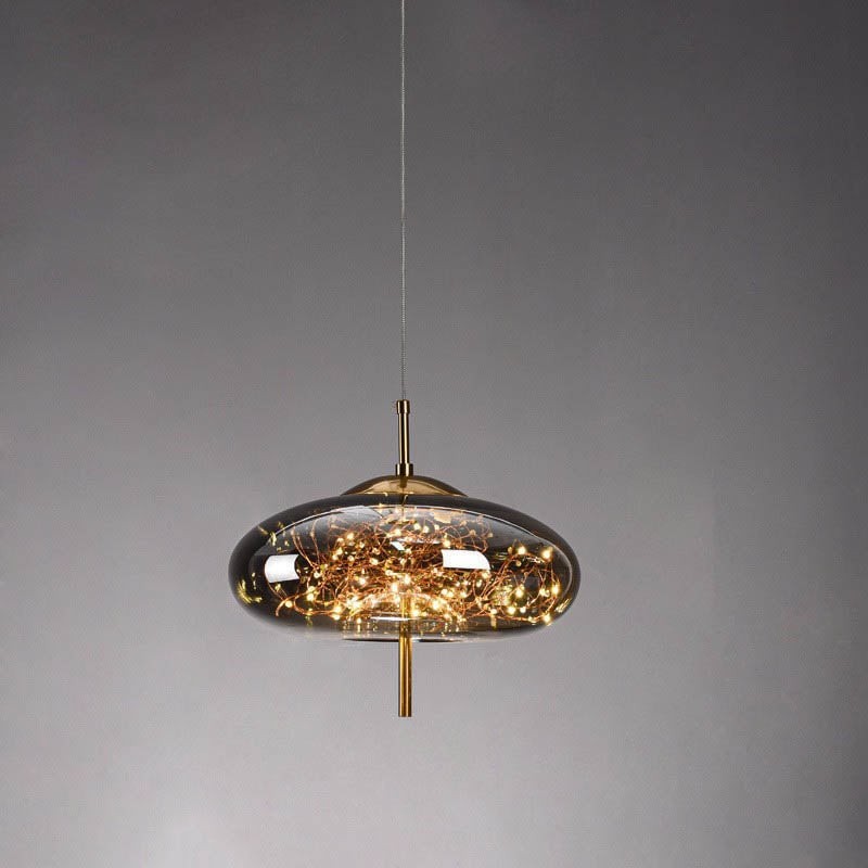 Scandinavian Cylinder Oval Glass Pendant Light M63