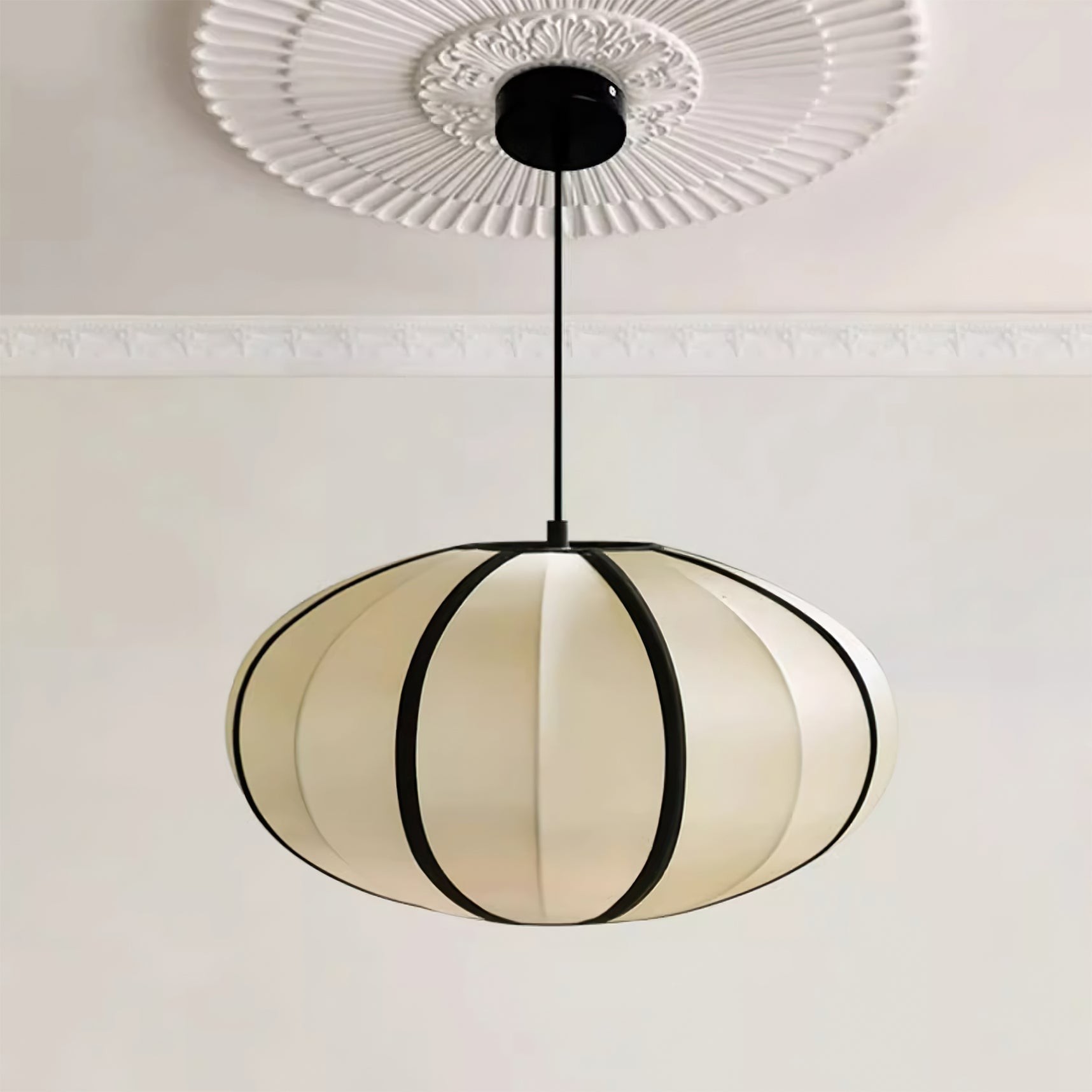 Vintage Silk Lantern Pendant Lamp M473