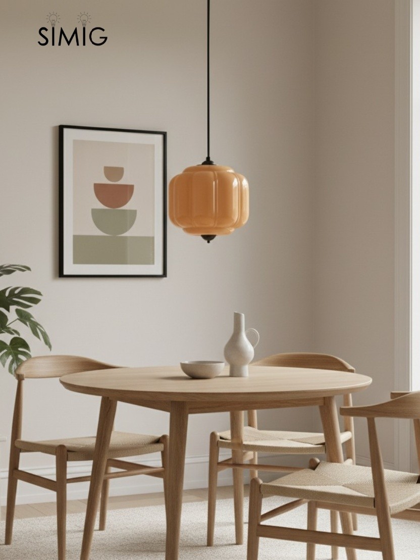 Eloise Vintage Milk Glass Pendant Light - Chic Retro Lighting for Dining Rooms S215
