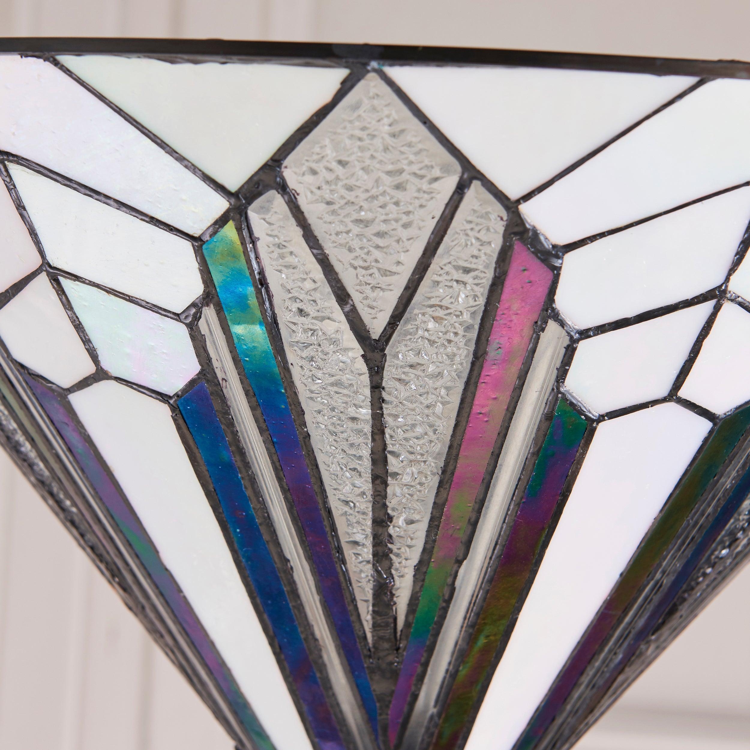 TF Astoria Tiffany Style Uplighter Lamp - Textured Glass Shade for Home and Office Ambience T1051