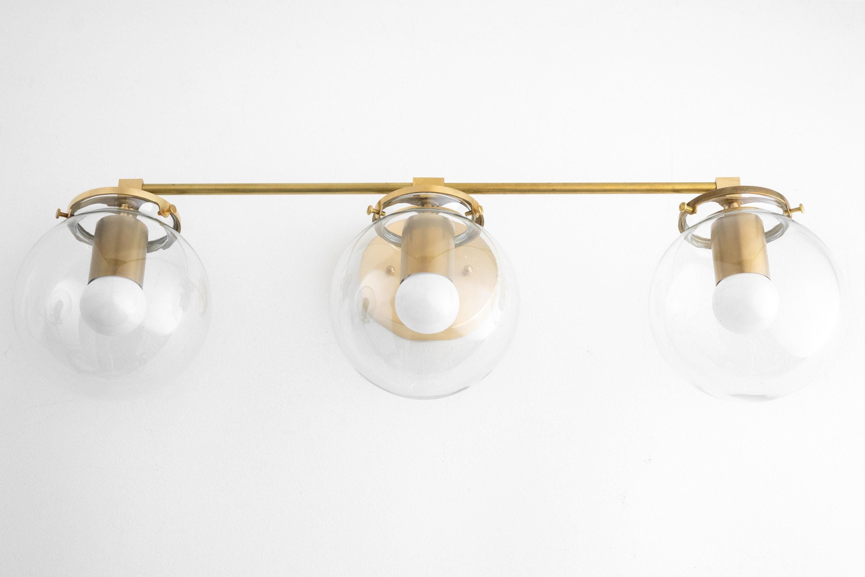 Glorica Glass 3 Shade Globe Vanity Light - Soft Bathroom Light Fixture T329