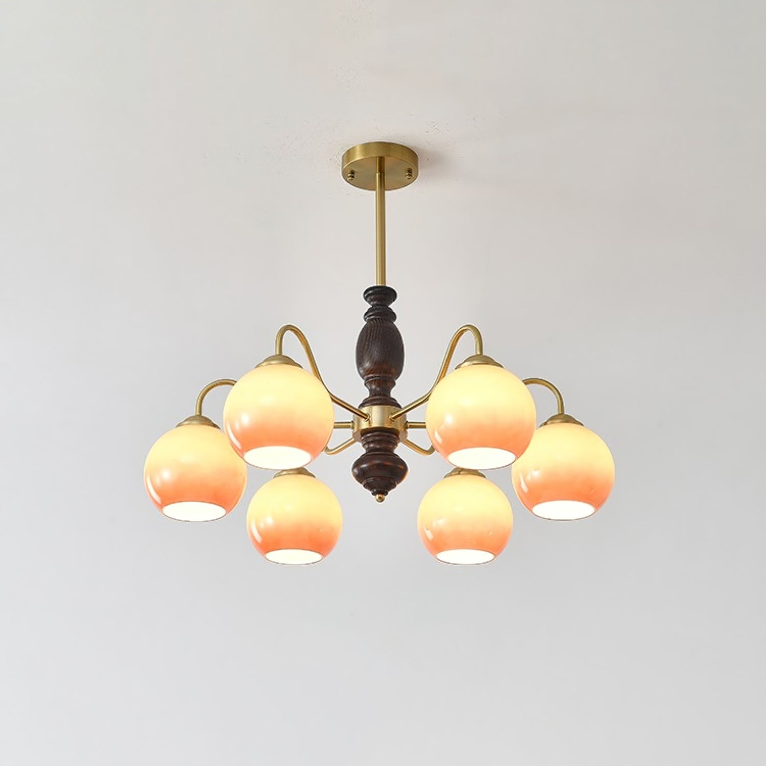 French Medieval Style Caramel Orb Chandelier M567