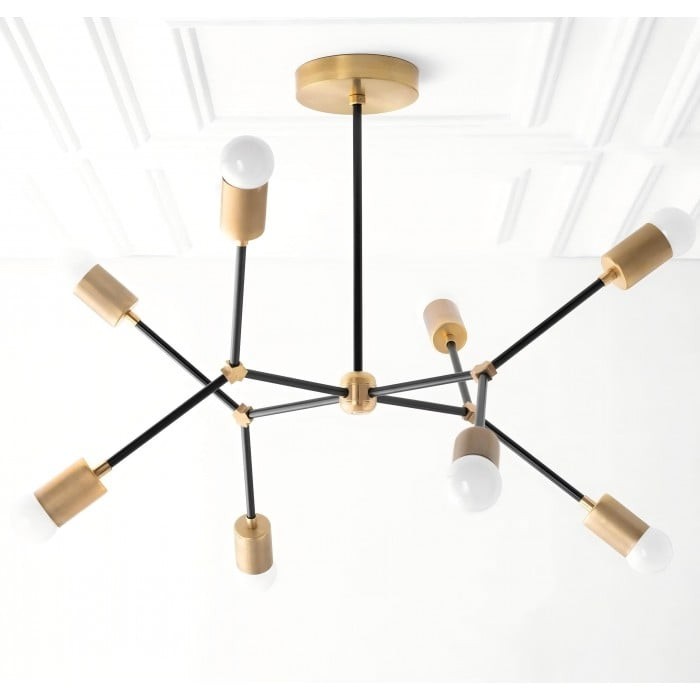 Mobilux Line Modern Geometric Chandelier - Brass Ceiling Light Fixture T321