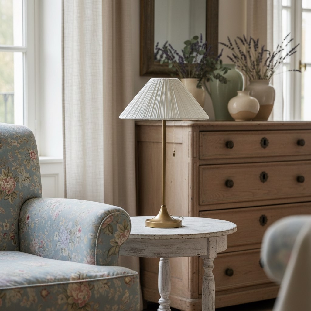 Blossine Pleated Shade Table Lamp – Classic Living Room Lighting T444