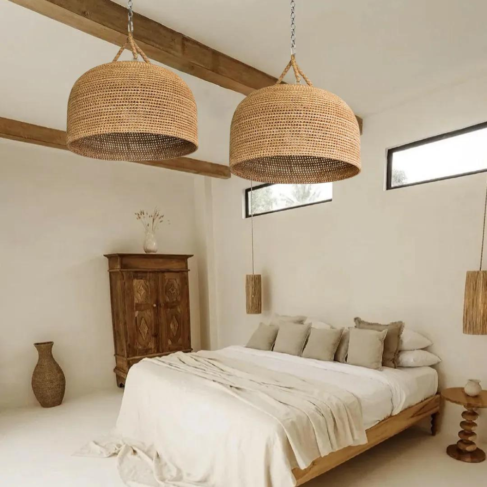 Natural Shadow Rattan Japandi Pendant Light T2054