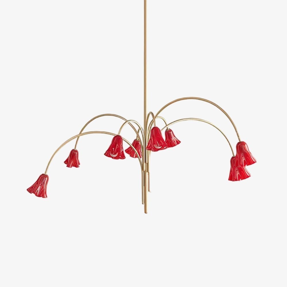 Bellina Lily Glass Flower Chandelier - Romantic Lighting for Interior T280